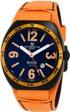Montres De Luxe BK2502 Avio Aluminum Black PVD Orange Leather Cuff