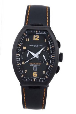 Montres De Luxe EXN 8002 Estremo Black Titanium and Aluminum Chronograph Luminous Leather Date