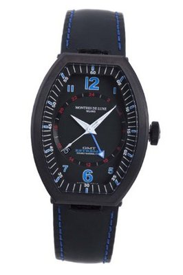Montres De Luxe EXN 9501 Estremo Black Titanium and Aluminum Luminous Leather Date