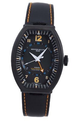 Montres De Luxe EXN 9502 Estremo Black Titanium and Aluminum Luminous Leather Date
