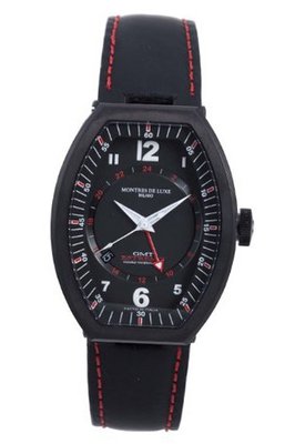 Montres De Luxe EXN 9503 Estremo Black Titanium and Aluminum Luminous Leather Date