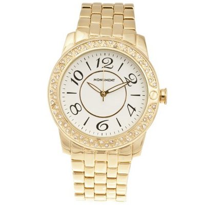Monument Gold-tone Crystal-detail Bezel Oversized