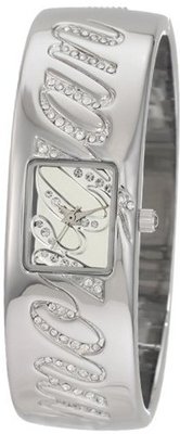 Morgan M1056S Silver-Tone Bangle Crystallized Logo