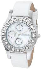 Morgan M1082W Silver-Tone White Multifunction Crystallized