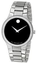 Movado 0606384 Serio Stainless-Steel and Diamond Black Round Dial
