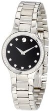 Movado 0606491 Serio Stainless Steel Black Diamond Marker Museum Dial