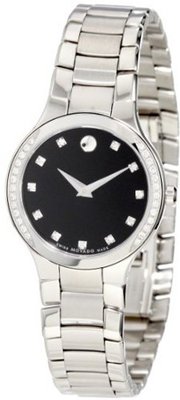 Movado 0606491 Serio Stainless Steel Black Diamond Marker Museum Dial
