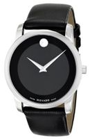 Movado 0606502 "Museum" Stainless Steel and Black Leather Strap