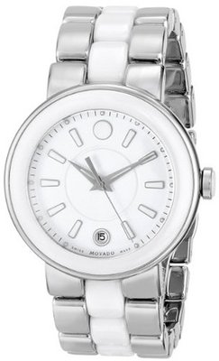 Movado 0606539 Cerena Stainless Steel/White Ceramic Case