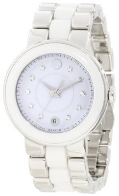 Movado 0606540 Cerena Stainless Steel/White Ceramic Case