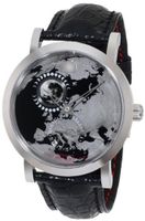 Movado 0606564 Red Label Planisphere with Black Alligator Leather Strap