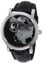 Movado 0606566 Red Label Planisphere w/ Black Alligator Leather Strap
