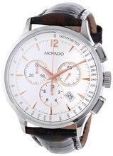 Movado 0606576 Circa Brown Crocodile-Embossed Leather Strap