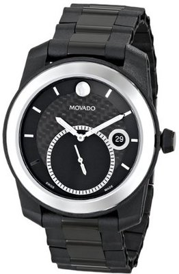Movado 0606614 Vizio Tungsten Carbide Bezel Black PVD Bracelet Black Dial White Accents