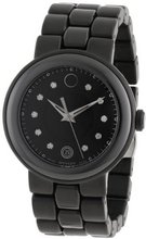 Movado 0606693 Cerena Black Ceramic Case and Stainless Steel Black PVD Bracelet Black Diamond Dial