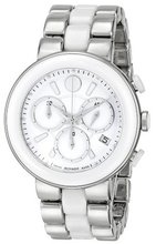 Movado 0606758 Cerena Stainless Steel White Ceramic Case and Bracelet White Chrono Dial