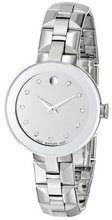 Movado 0606814 Sapphire Analog Display Swiss Quartz Silver