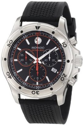 Movado 2600100 Series 800 Performance Steel Case w/Black Textured Rubber Strap