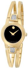 Movado 604984 Amorosa Gold-Plated Diamond Accented Bangle Bracelet