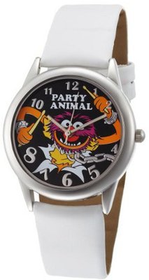Muppets MU1008 Animal Black Dial White Strap