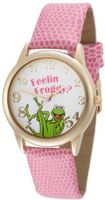 Muppets MU1013 Kermit White Dial Pink Lizard Strap