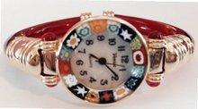 CA D'ORO Murano Millefiori Bangle - Clear Red Bracelet