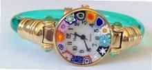 Ca D'Oro Murano Millefiori Bangle Opaque Green Bracelet