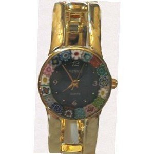 Firenze Millefiori Gold-Tone Bangle - Blue Dial 
