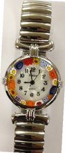 Murano Italian Millefiori Palermo Silvertone Expansion Band