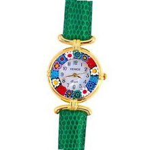 Venezia Millefiori - Green Band & Gold