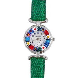 Venezia Millefiori - Green Band & Silver 