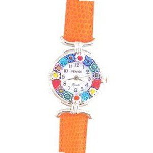 Venezia Millefiori - Orange Band & Silver 
