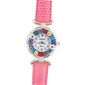 Venezia Millefiori - Pink Band & Silver 