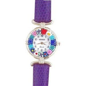 Venezia Millefiori - Purple Band & Silver 