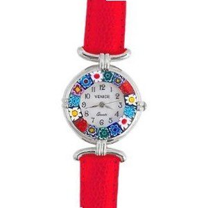 Venezia Millefiori - Red Band & Silver 