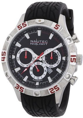 Nautec No Limit Automatic Dragster DG AT/RBSTBKBK-RD with Rubber Strap