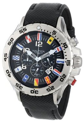 Nautica N16553G NST Chronograph Flag Black Dial