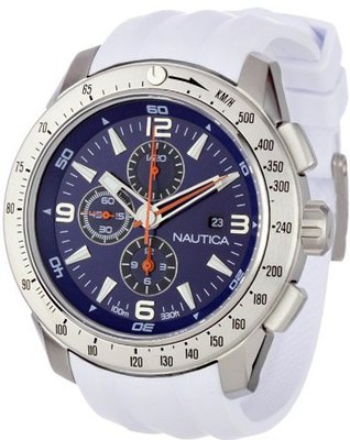 Nautica N17593G NST 101 White Resin Blue Dial