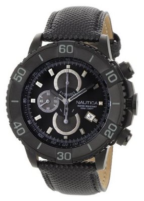 Nautica N20062G NST 500 Black Polyurethane and Black Dial