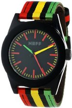 Neff NF0213-rasta Stainless Steel Case Acetate Top Nylon Strap