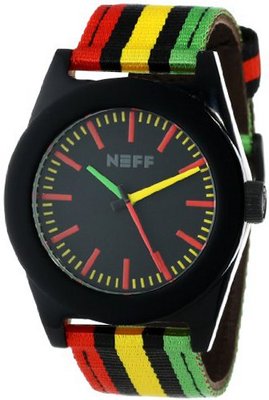 Neff NF0213-rasta Stainless Steel Case Acetate Top Nylon Strap