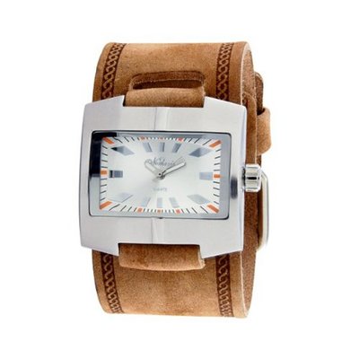 Nemesis BFHST060S Classic B-Brown Leather Cuff Band Quartz