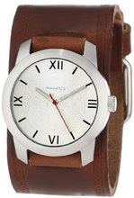 Nemesis BHST068S Elite Collection Silver Roman Numeral Leather Band