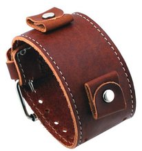 Nemesis #BL-BB Wide Brown Leather Cuff Wrist Band