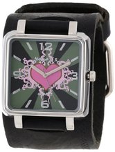 Nemesis GHST828P Classic Pink Heart Leather Cuff Quartz