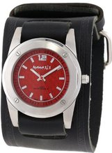 Nemesis IN051R Elegant Red Carbon Fiber Face Leather Band