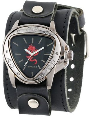 Nemesis LBB928R Ion-Plating Black Case with Red Dragon Leather Cuff