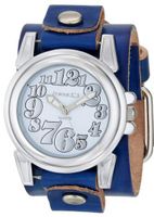 Nemesis LBT069S Trendy Collection White on Blue Leather Band