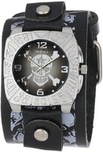 Nemesis LMS907K Signature Skull Black Dial Leather Multi and skull Cuff