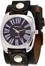 Nemesis #NFBB098K Roman Retro Collection Black Dial Wide Leather Band